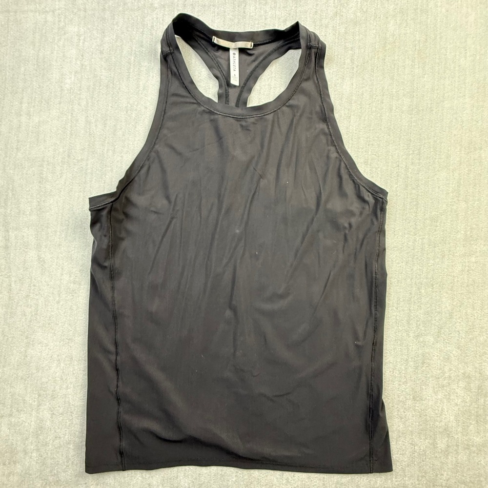 Athleta Womens Black Racerback Athletic Tank Top High Neck Gym Yoga Size S